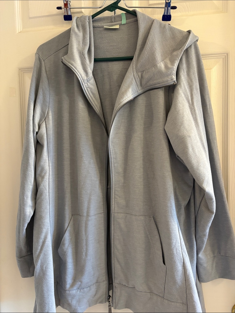 Light Gray Womenβs Zip-Up Hoodie Sweater